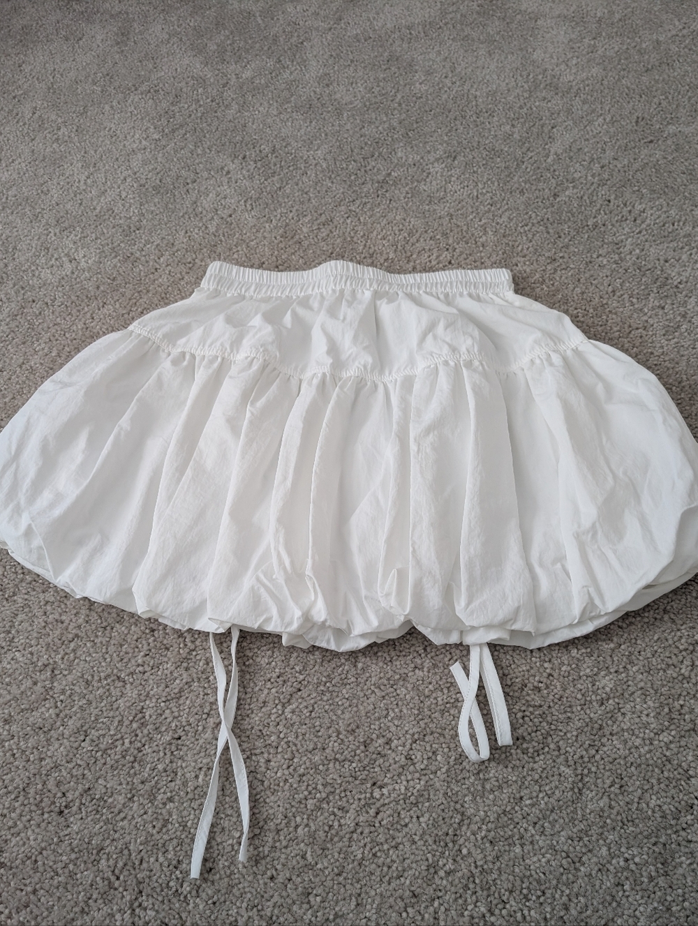 DONATE SOON NWOT White Balloon Bubble High Waist Stretch Skirt Medium - Picture 5 of 5